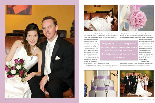 wedding portraits in magazine spread