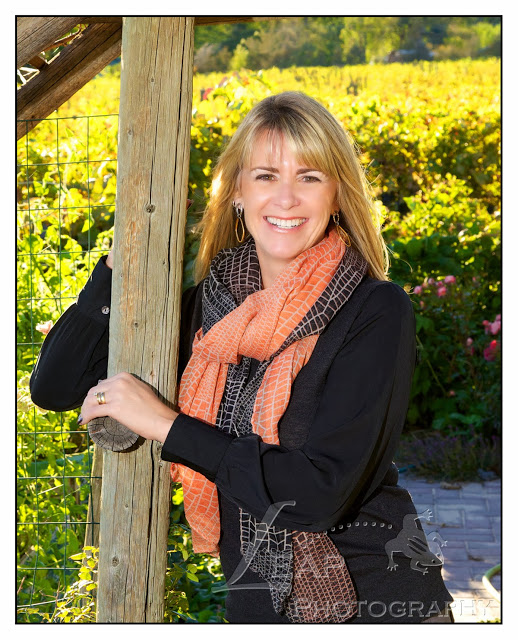 Ilene leaning up against a post