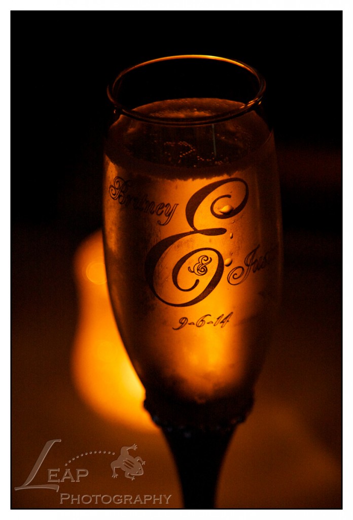 Monogrammed champagne glass