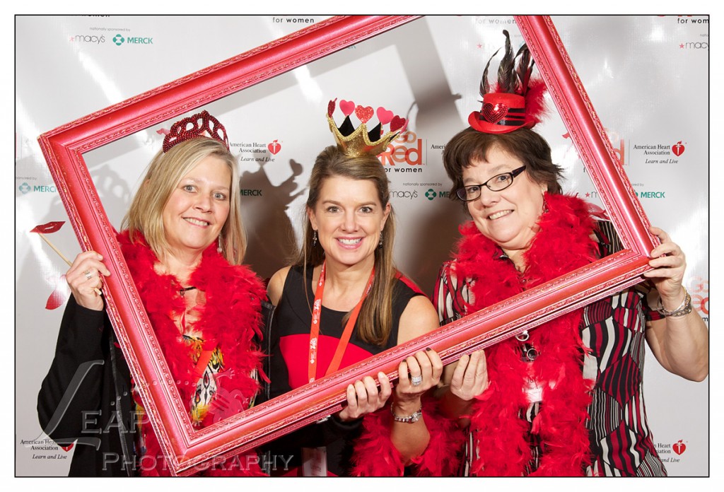 portrait of three women at Go Red For Women Boise