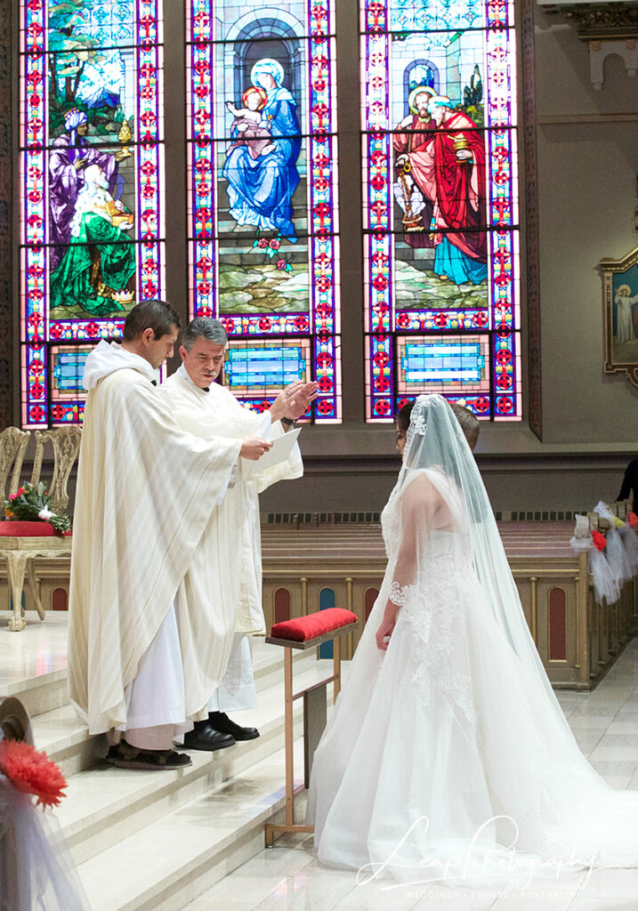 Catholic Wedding Ceremony inside St. John's in Boise