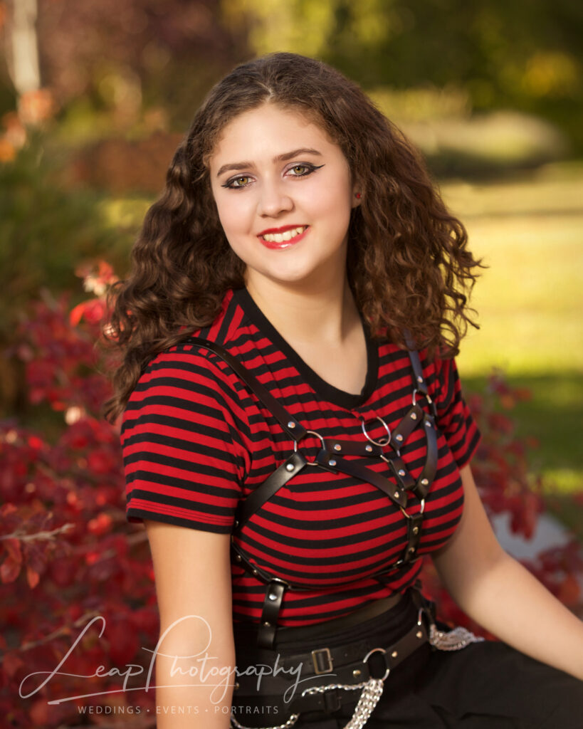 Boise High School Senior wearing red and black