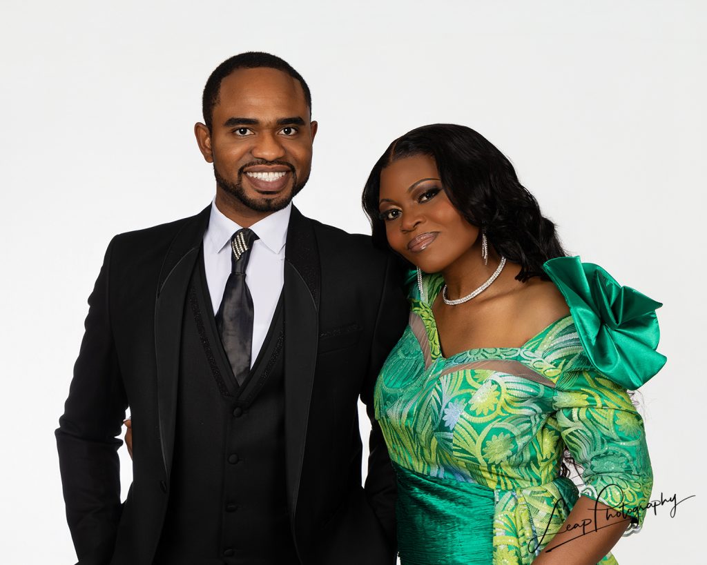 Timeless couples portrait photographed in a studio setting