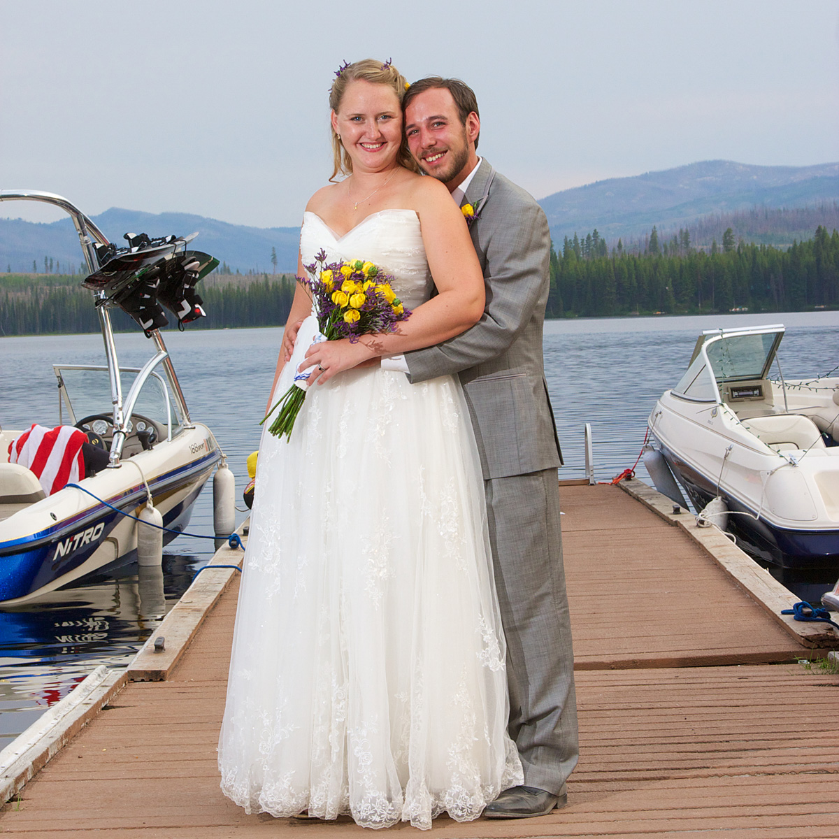 warm lake idaho wedding photo